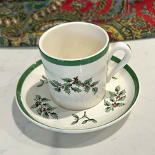 Spode Christmas Tree demitasse Cup  Saucer Set