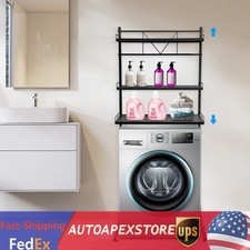 3 Tier Washing Machine Shelf, Laundry Room Storage Shelf Metal Rack Space Saving