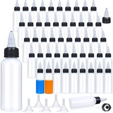 100 Pcs 2 oz Boston Dispensing Squeeze Bottles Bulk with Twist Cap Ldpe Condi...