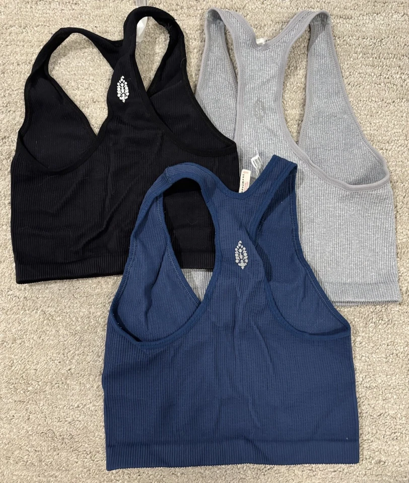 Tanque(s) Free People x FP Movement Free Throw Crop, negro, azul marino, gris (3), talla XS Foto 2 de 4