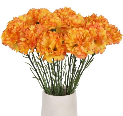 ICBOX Vintage Carnations 12PCS Artificial 13 x 4 x 2 inches, Orange