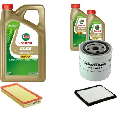 Inspektionspaket Castrol EDGE Titanium 5W-30 LL 7L für Volvo V40 Kombi 1.8