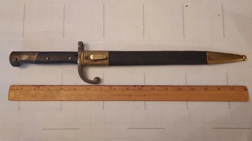 WW1 World war one bayonet militaria blade leather sheath brass military antique