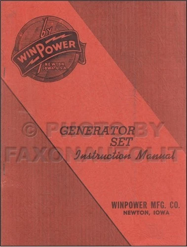 1950s WinPower Generator Instruction Manual G10C18DH and Continental Engine Book