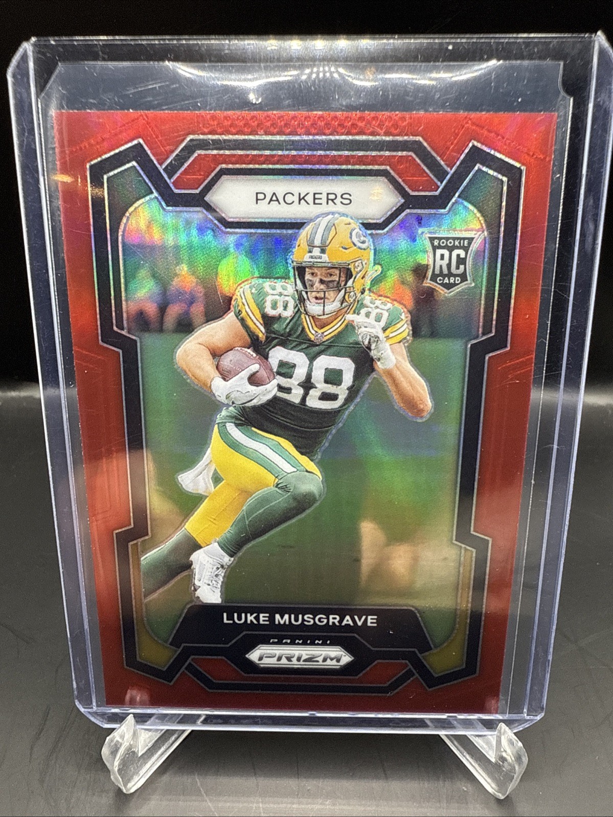 Luke Musgrave 2023 Prizm Rookie Retail Red SSP #337 Green Bay Packers RC