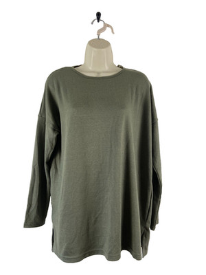 New Look Damen Langarmshirt Grün Loose Fit Gr. M
