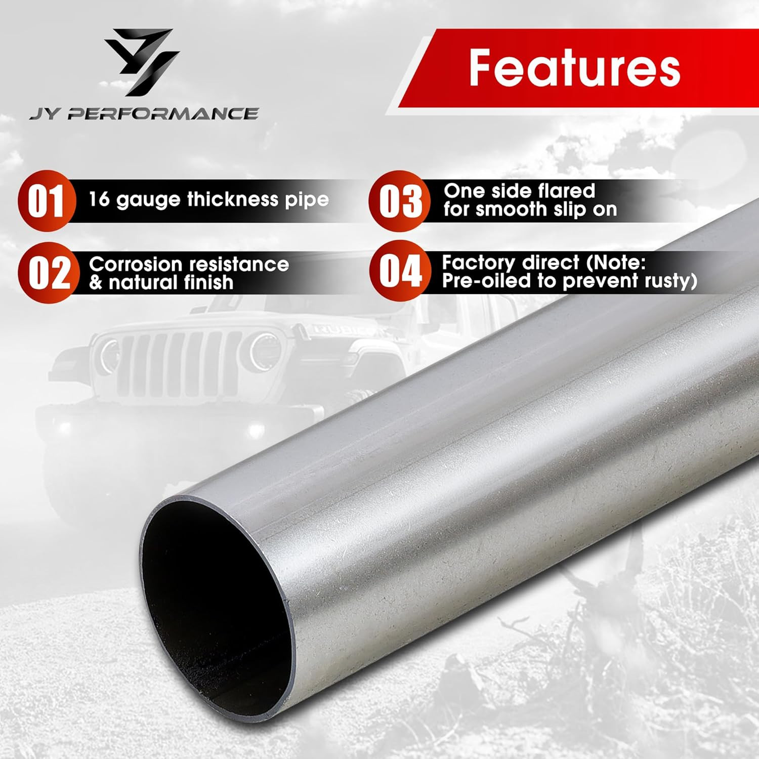 2.5'' Inch T304 Stainless Steel Custom Exhaust Pipe Kit 16 Gauge Tubing Mandrel