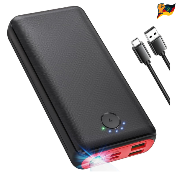 Jiga Power Bank GN1 27000Mah 22,5W Externer Akku USB-C 4 Ports Schwarz Rot PD-image