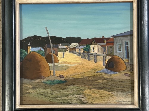 ORIGINAL Helmuth Naumer Pecos Street 1945 Pastel 17 1/2X16” Artwork NEW MEXICO - Picture 2 of 9