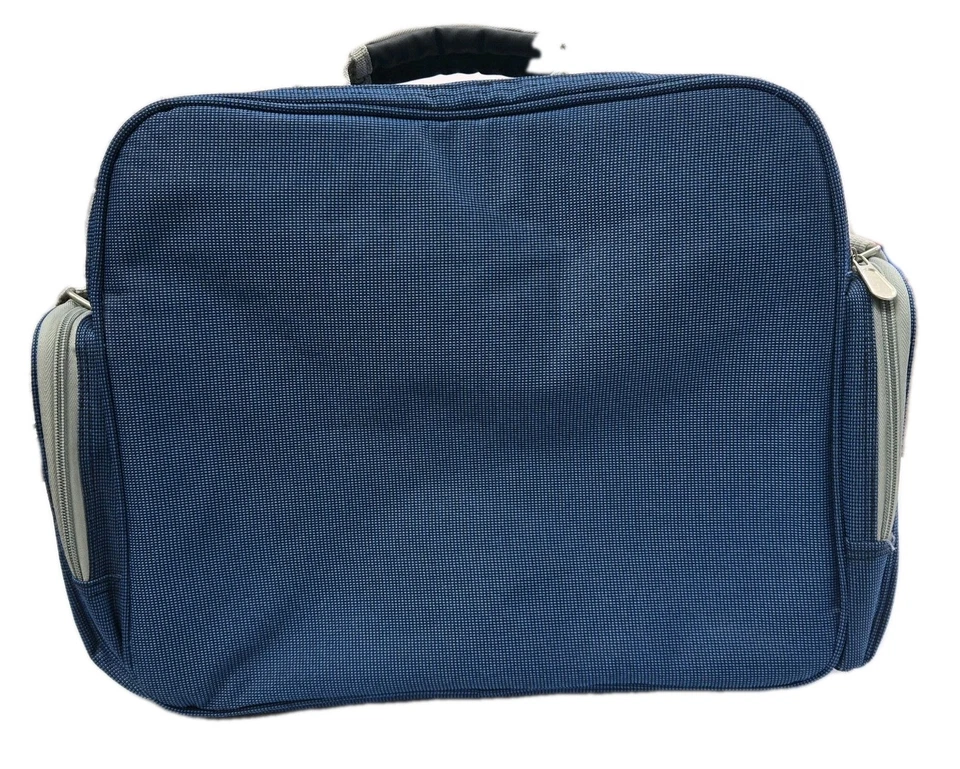 Bolso de hombro BMW vintage con juego de picnic refrigerador aislado seccional azul y gris Foto 3 de 4