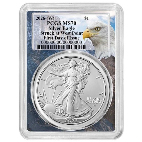 2026 (W) $1 1-oz American Silver Eagle PCGS MS70 FDOI Eagle Frame