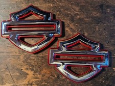 2pc Motorcycle Fuel Tank Emblems 3d Metal Badges 4x3in New Chrome-red 2pc Motorcycle Fuel Tank Emblems 3d Metal Badges 4x3in New Chrome-red