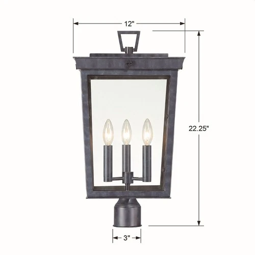 Crystorama Lighting - Three Light Outdoor Lantern Post - Outdoor Lantern Post - - Picture 4 of 4