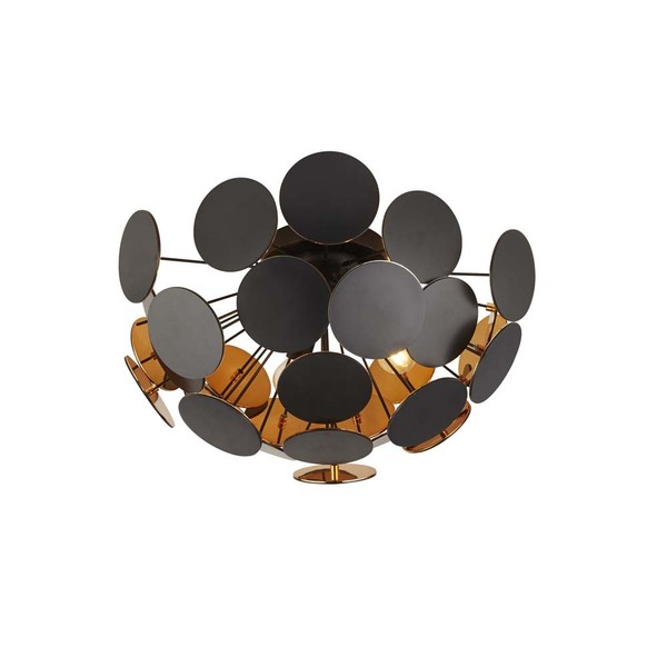 Deckenleuchte Deckenlampe Wohnzimmerlampe Stahl Schwarz Gold D 52 Cm-image