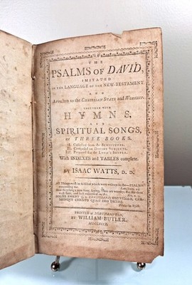 Rare 1799 Psalms o David by Isaac Watts - William Butler Northampton MA Complete