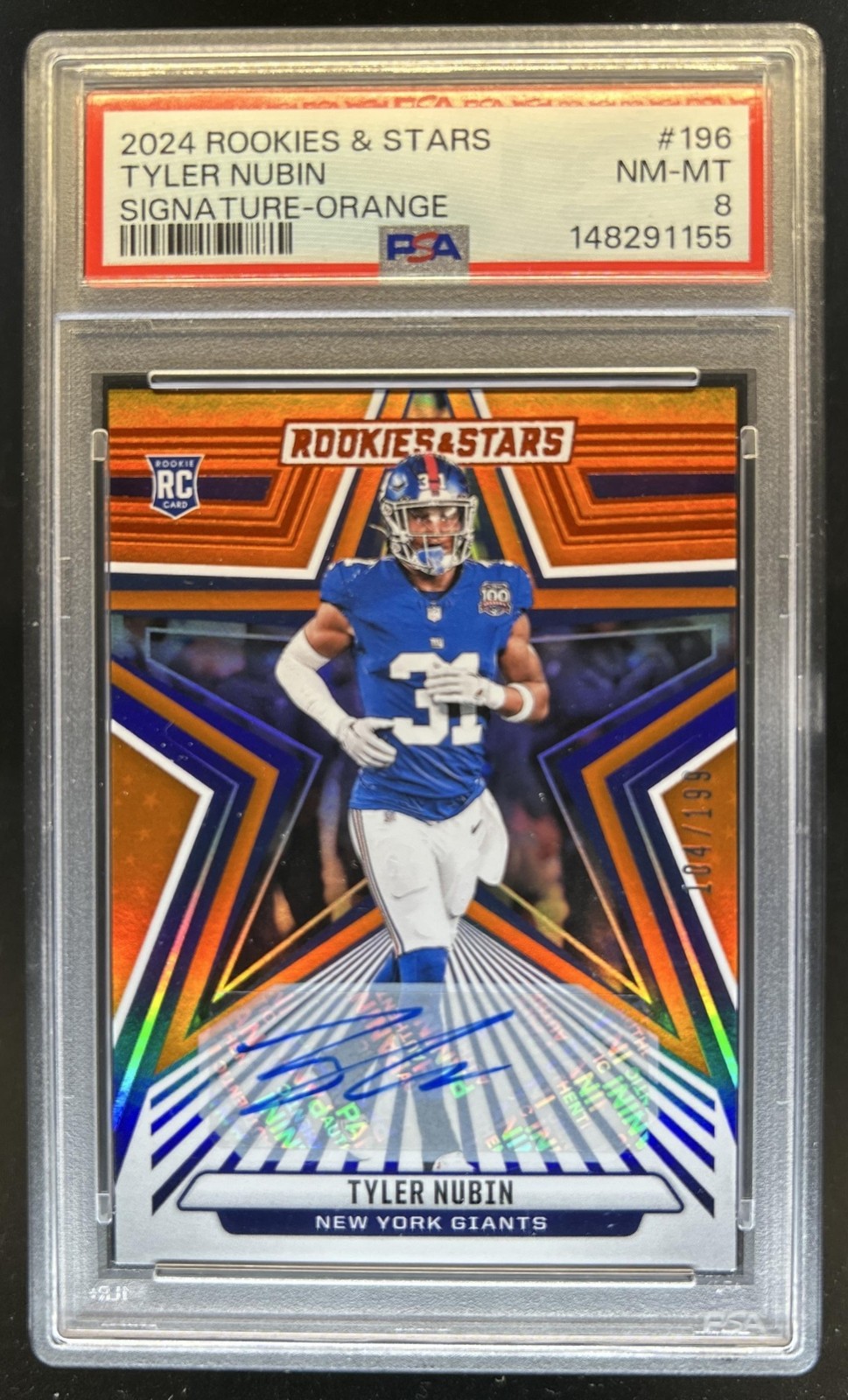 Tyler Nubin Panini Rookies & Stars #196 Autograph-Orange