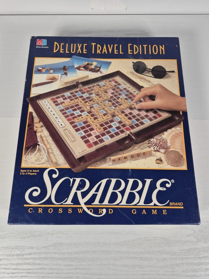 Deluxe Travel Edition Scrabble Complete 1990 Milton Bradley Wooden Tiles - Image 2 of 4