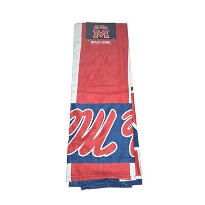 Ole Miss Rebels Beach Towel The Northwest Group Red Blue White 30x60 NCAA NEW