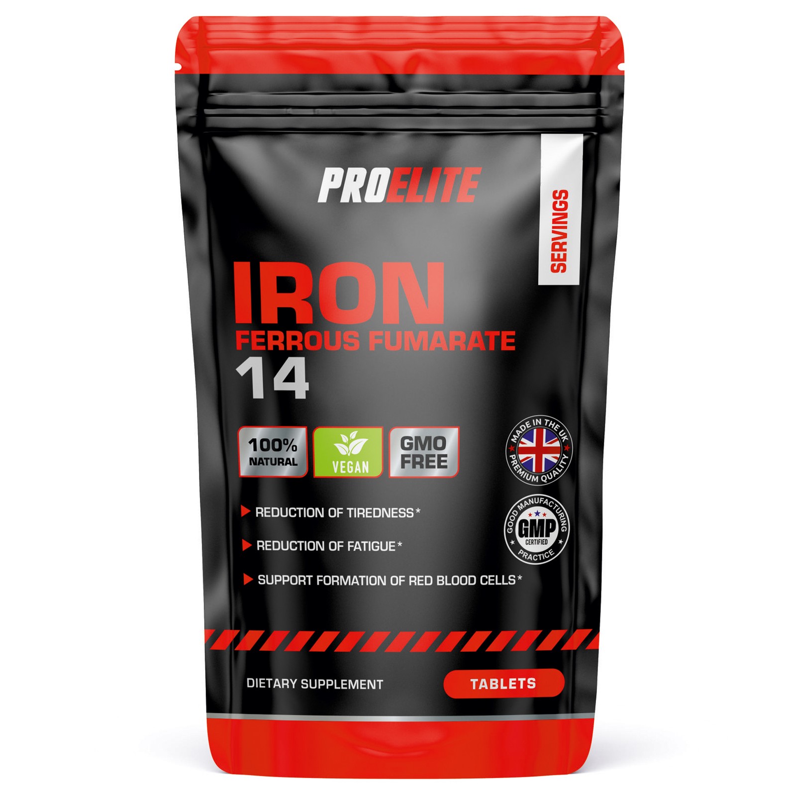 Iron 14mg - 120 Tablets - One-a-Day, Energy Pregnancy Anaemic Supplement - Vegan