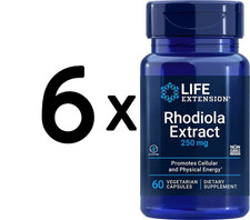 6 x Life Extension Rhodiola Extract, 250mg - 60 vcaps (305,53 EUR/kg)
