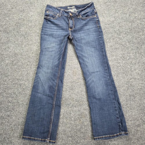 Wrangler Jeans Damen 7 blau Boot Cut Stretch Denim Mid Rise klassisch 7x30