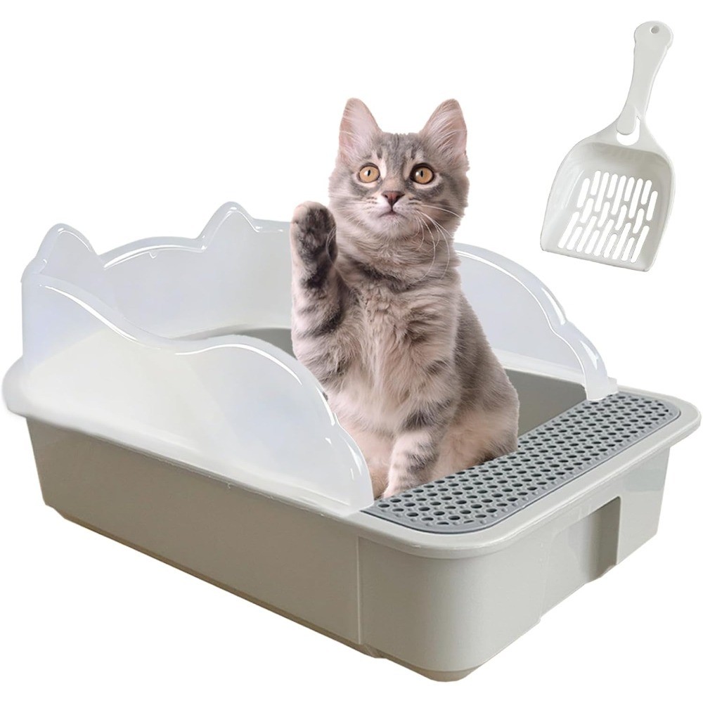 With High Sides Anti Splash Kitty Litter Pan