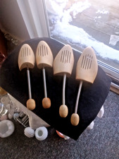2 Pairs of Vtg W Germany Wooden Shoe Mold Stretcher Form Inserts 6-7, 8-9