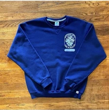 Vintage Y2K Russell Athletic Fire & Rescue Essential Blue Crewneck Sweatshirt M