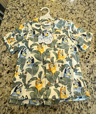 Bluey Bingo 2pc Cotton Shorts Set Button-Up Short Sleeve Shirt Multicolor 5T