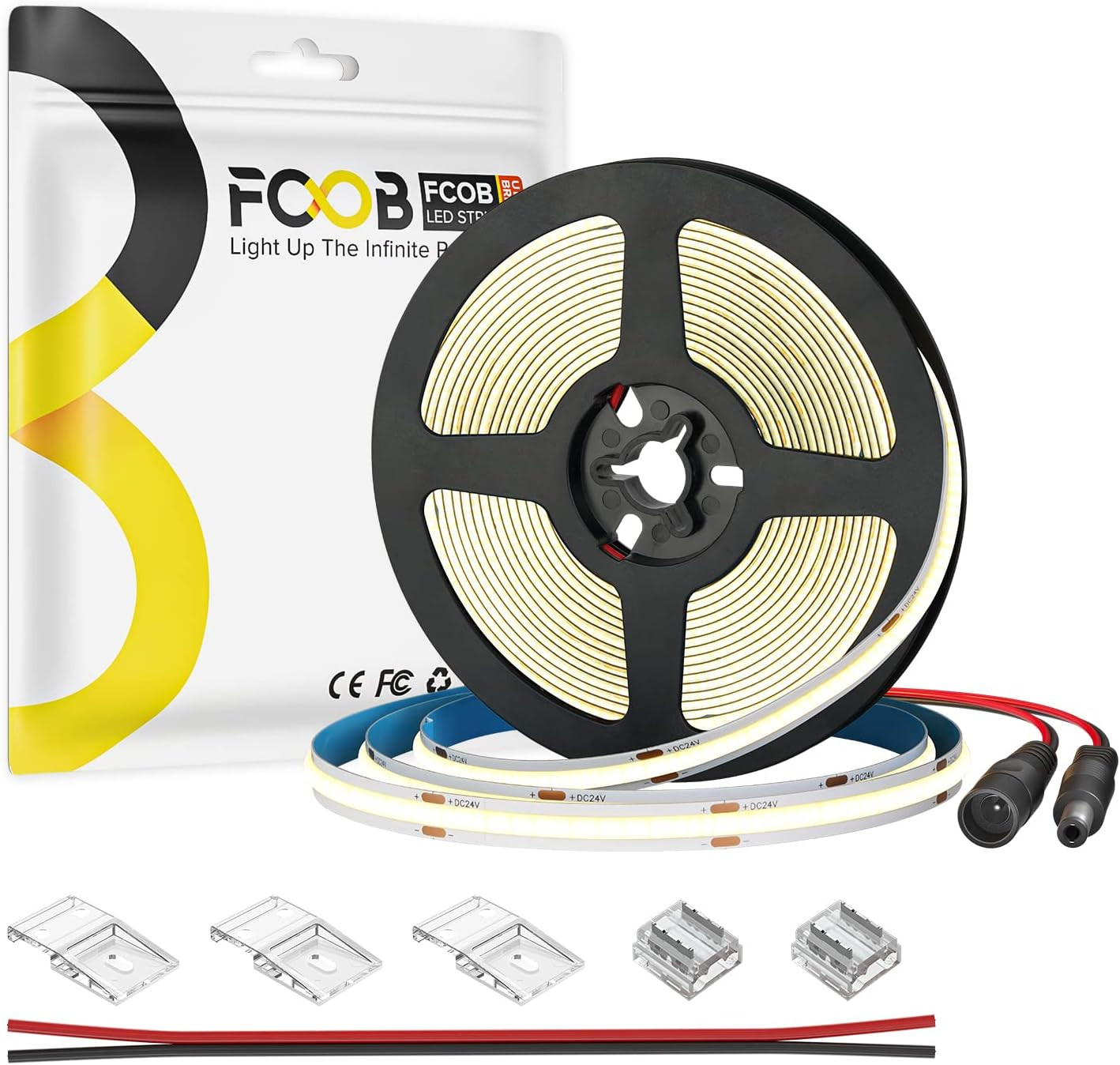 Striscia LED COB 24V 5M 320 LED/m | Perfetta per Domotica e Gaming