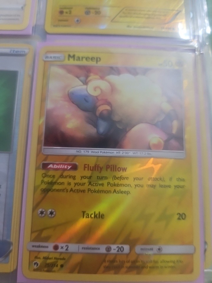 Mareep 75/214 Reverse Holo NM S&M Lost Thunder 2018 Pokemon Card