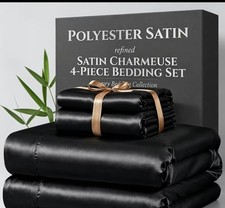 Soft Y Satin Sheet Set 3 Or 4pcs, 14 Inch Deep Pocket Fitted Sheet