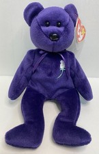 TY Beanie Baby - PRINCESS DIANA the Purple Teddy Bear (1997 -RETIRED) MWMTs MINT
