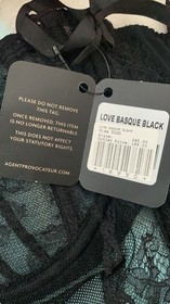 Agent Provocateur Classic Range "LOVE"  Black Corset/Basque 32DD BNWT