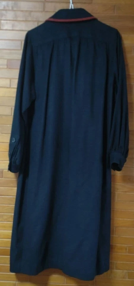 Auth Yves Saint Laurent Long Black Coat Free Size Women's Polyester - Image 2 of 4