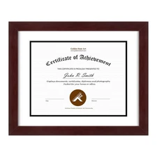 , 11x14 Diploma Frame, Certificate Frame 8.5x11 with Double Mat or 11x14 with...