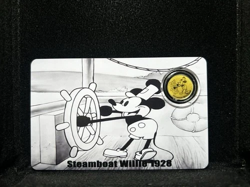 1/1000th Troy oz Steamboat Willy.999 Fine   Gold Round