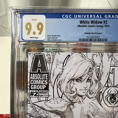 White Widow 2 DeBalfo B&W Sketch Kickstarter Variant Cover CGC 9.9  Ships Free!