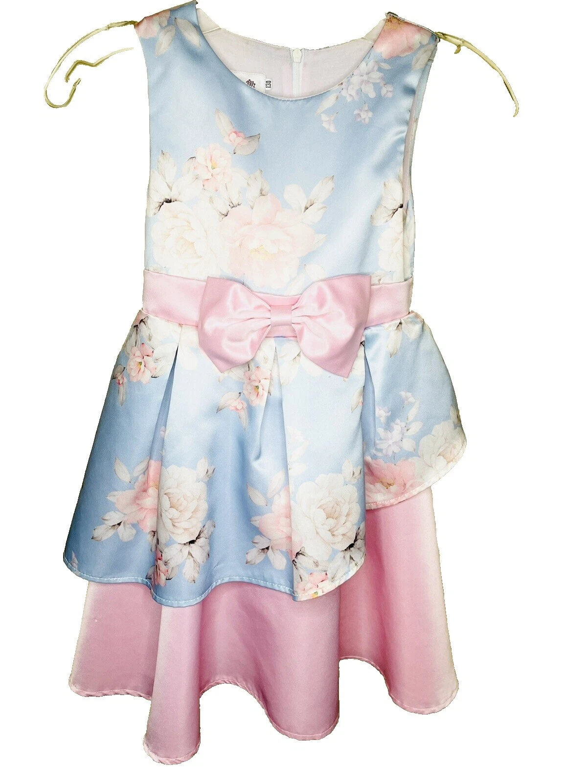 Handmade Cotton Blend Blue Dresses for Girls