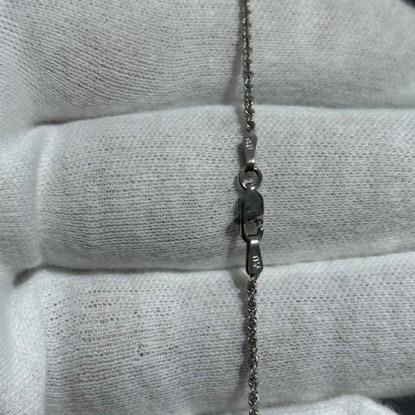 14k White Gold Diamond Cut 18" Length Italian Rope Chain Lobster Lock 3.9 Grams - Picture 3 of 11