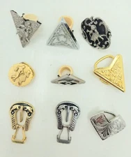 Asst'd Westetn Scarf Rings Bolo Tie Clips Square Dance Vntg Costume Jewellry Lot