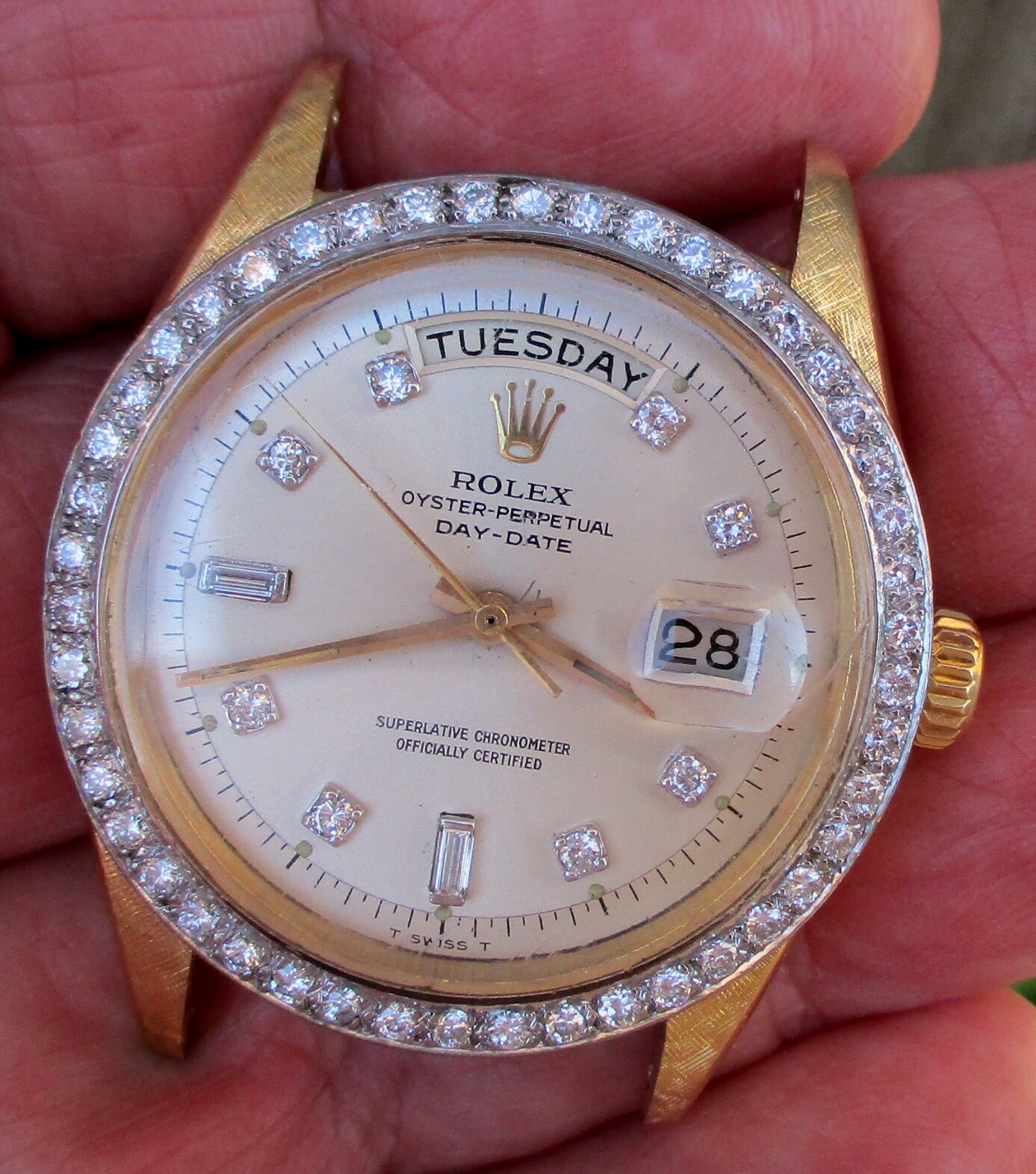 ROLEX 1803 DAY-DATE PRESIDENT 18K GOLD MEN'S WATCH WITH DIAMONDS DIAL & BEZEL item image