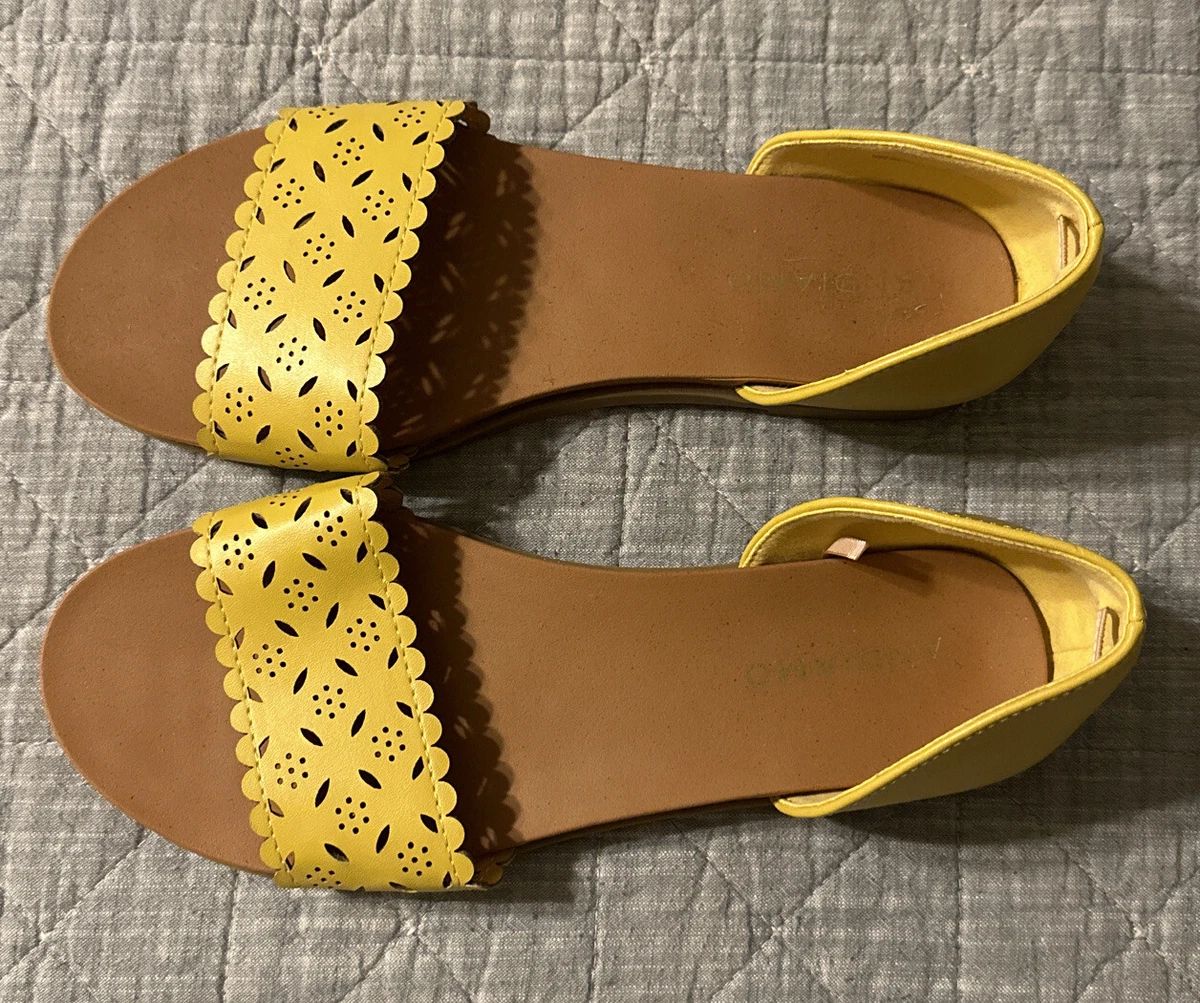 Womens yellow store flat sandals