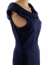 Eliza J  Womens Sweater Dress Size 6 Blue Metallic Sparkle Off Shoulder