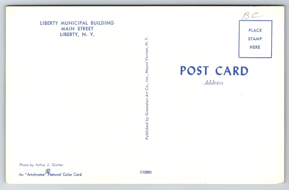 Liberty Municipal Building Fire Truck Station Engine NY Postcard Z14 eBay