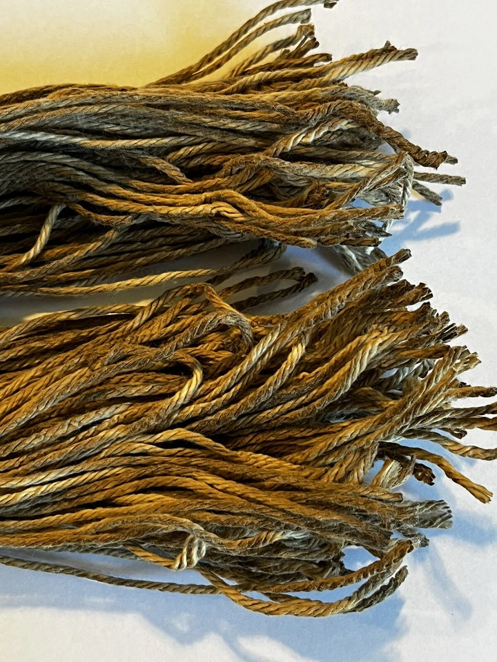 100 Piece 12" Primitive THICK Coffee Stained String Ties 4 ply Antique Vintage - Image 2 of 4