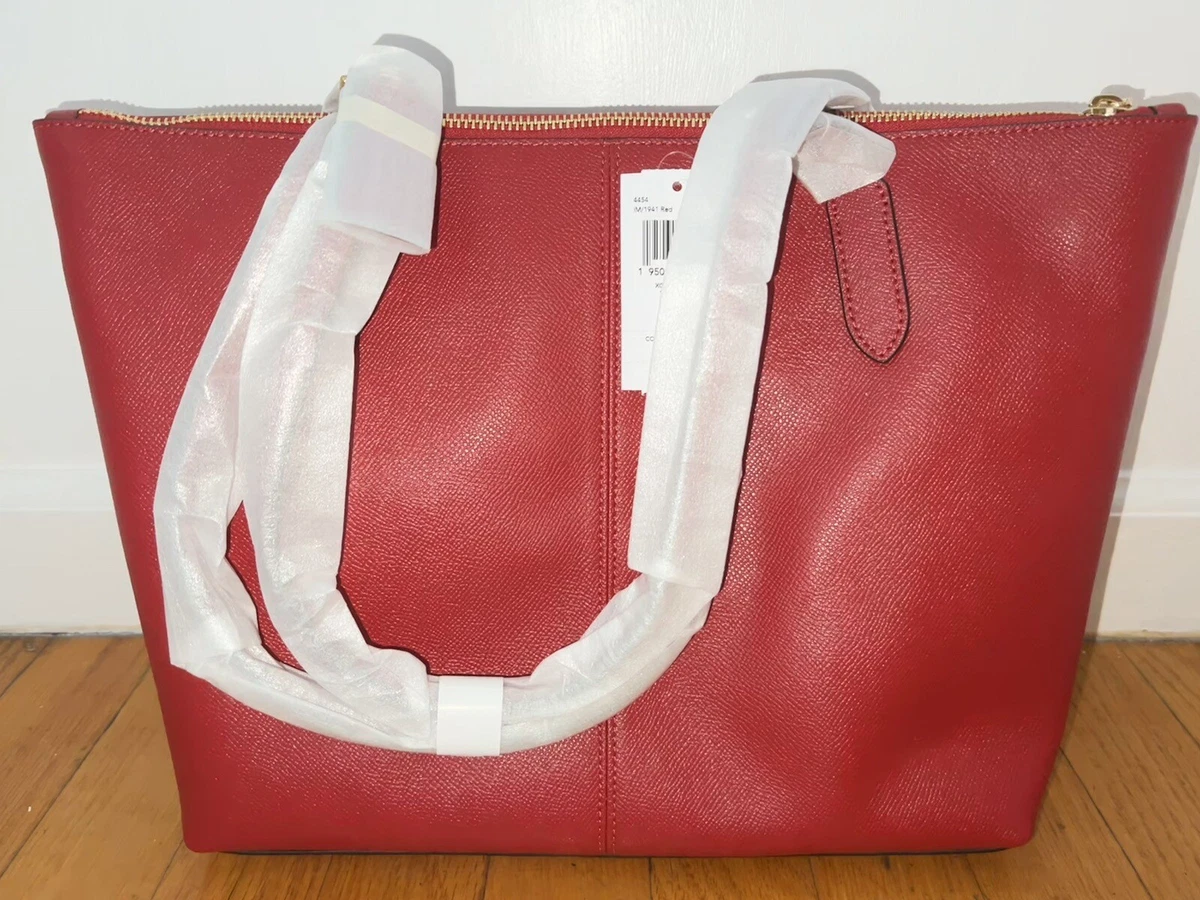 coach outlet zip top tote women's purses red