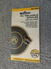 BLACK POWDER MUZZLE LOADER  CVA AC1481 OL RELIABLE NIPPLES