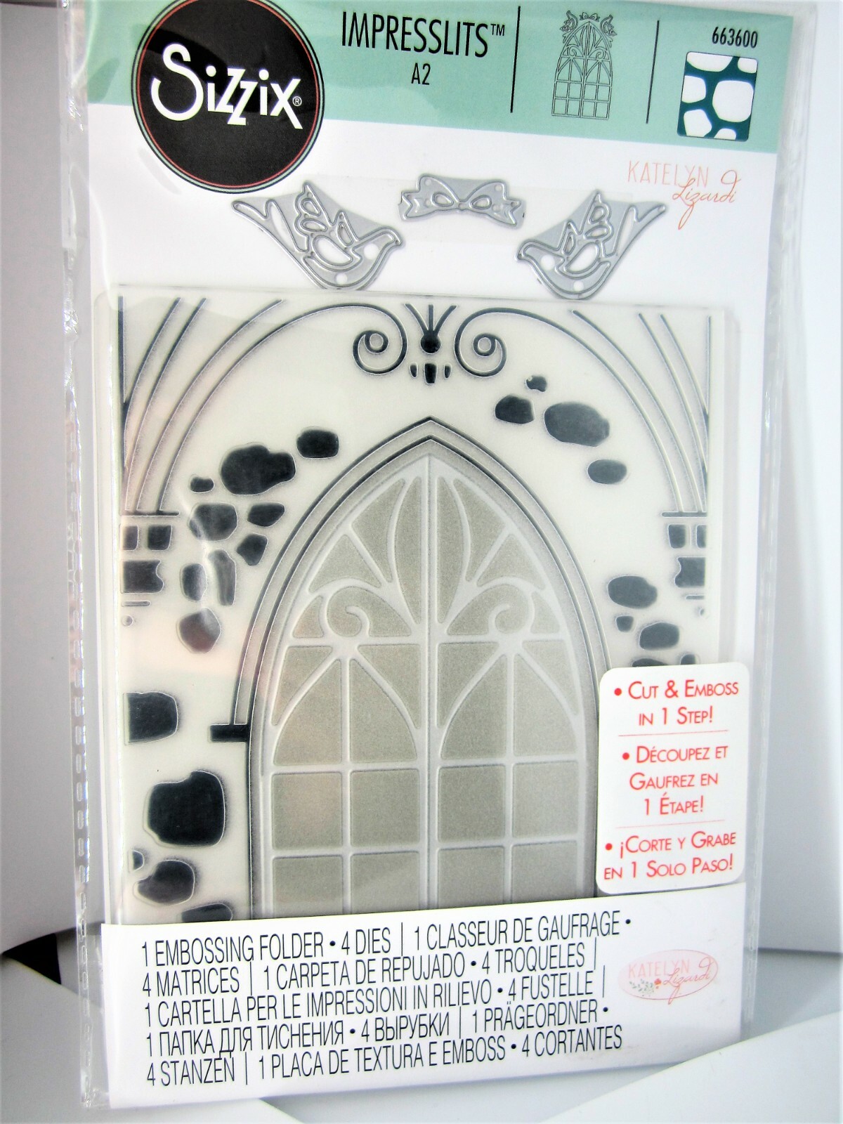 Wedding Window Sizzix Impresslits Die & Embossing Folder Set 663600 NEW