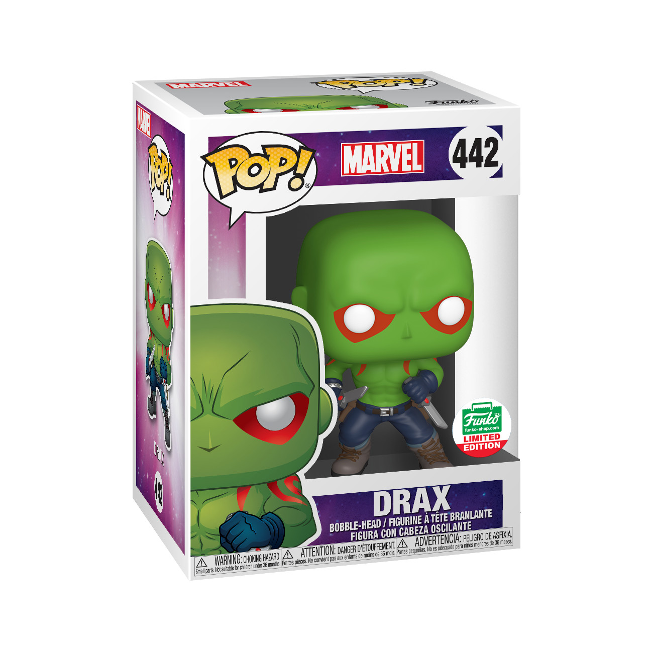 Funko Pop! Vinyl: Marvel - Drax - Funko (Exclusive) #442 +Protector